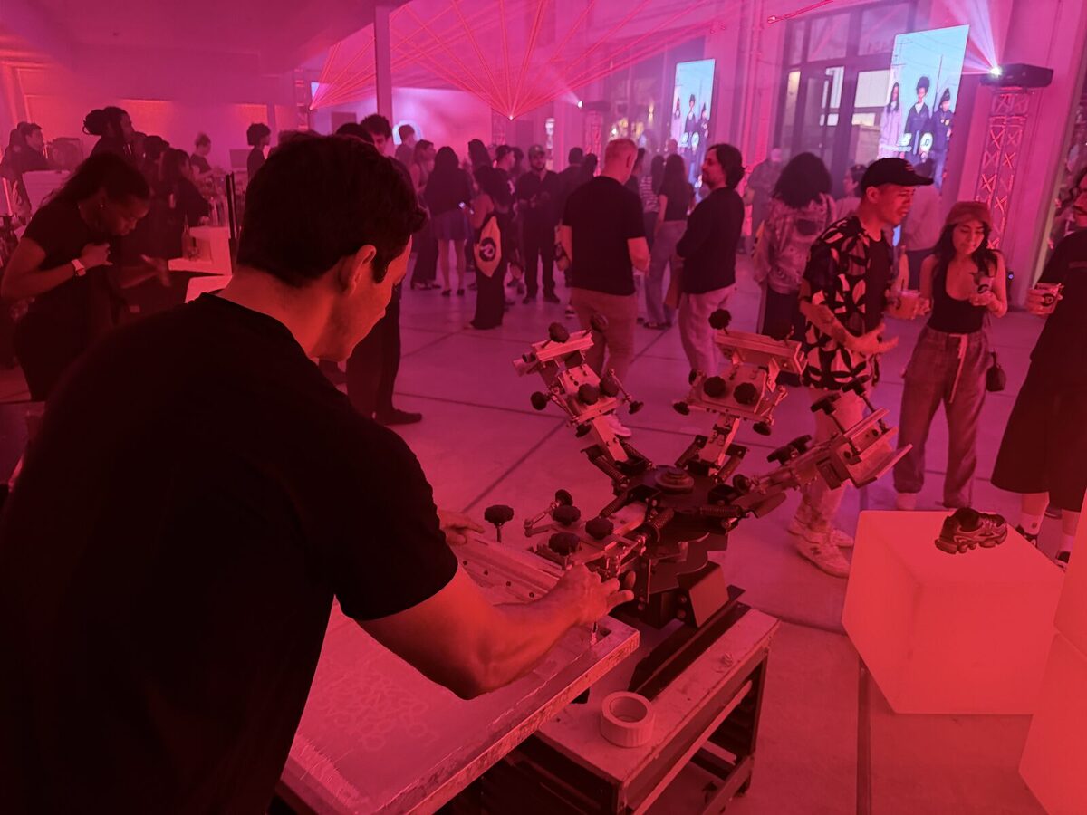 Night-lit activation with a live printing station