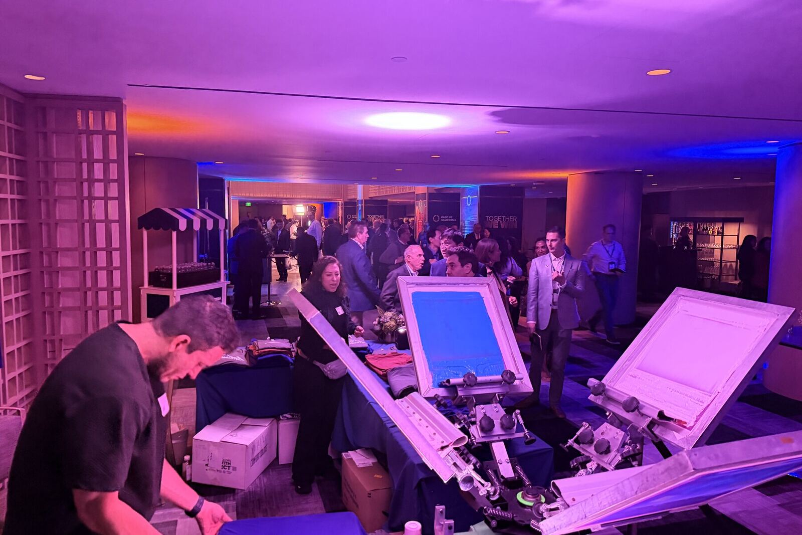 Night-lit brand activation with a printing station